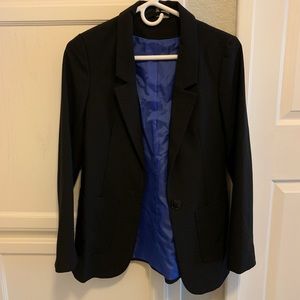 Black blazer with royal blue lining